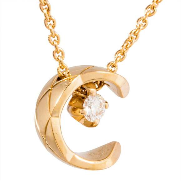 CHANEL Coco Crush Diamond Necklace J12102 18KPG 7.9g Pink Gold Beige Women's - Picture 3 of 9